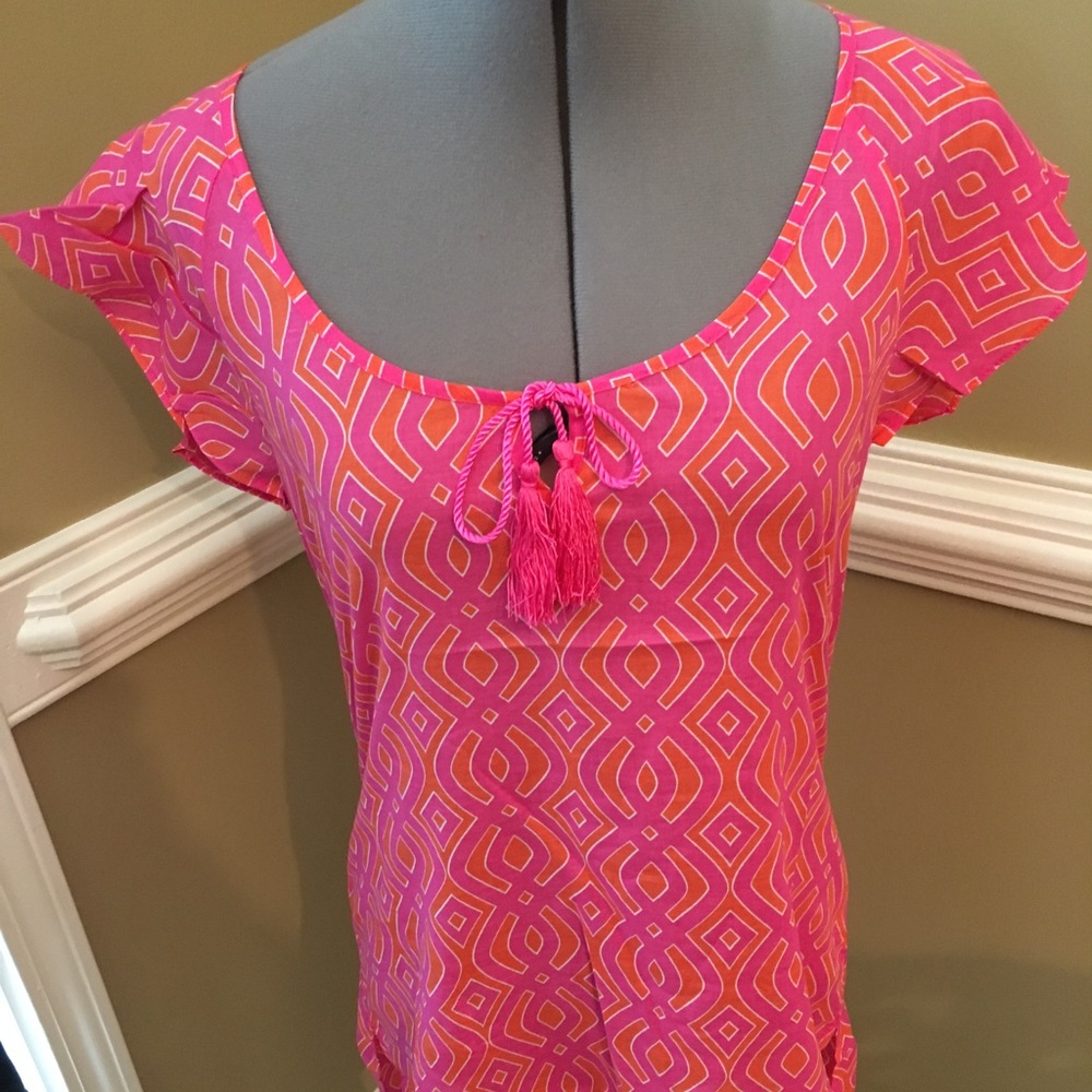 Mud Pie pink Taylor flutter sleeve swim cover up